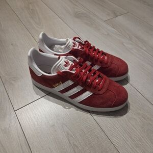 Adidas Gazelle Red and White Shoes